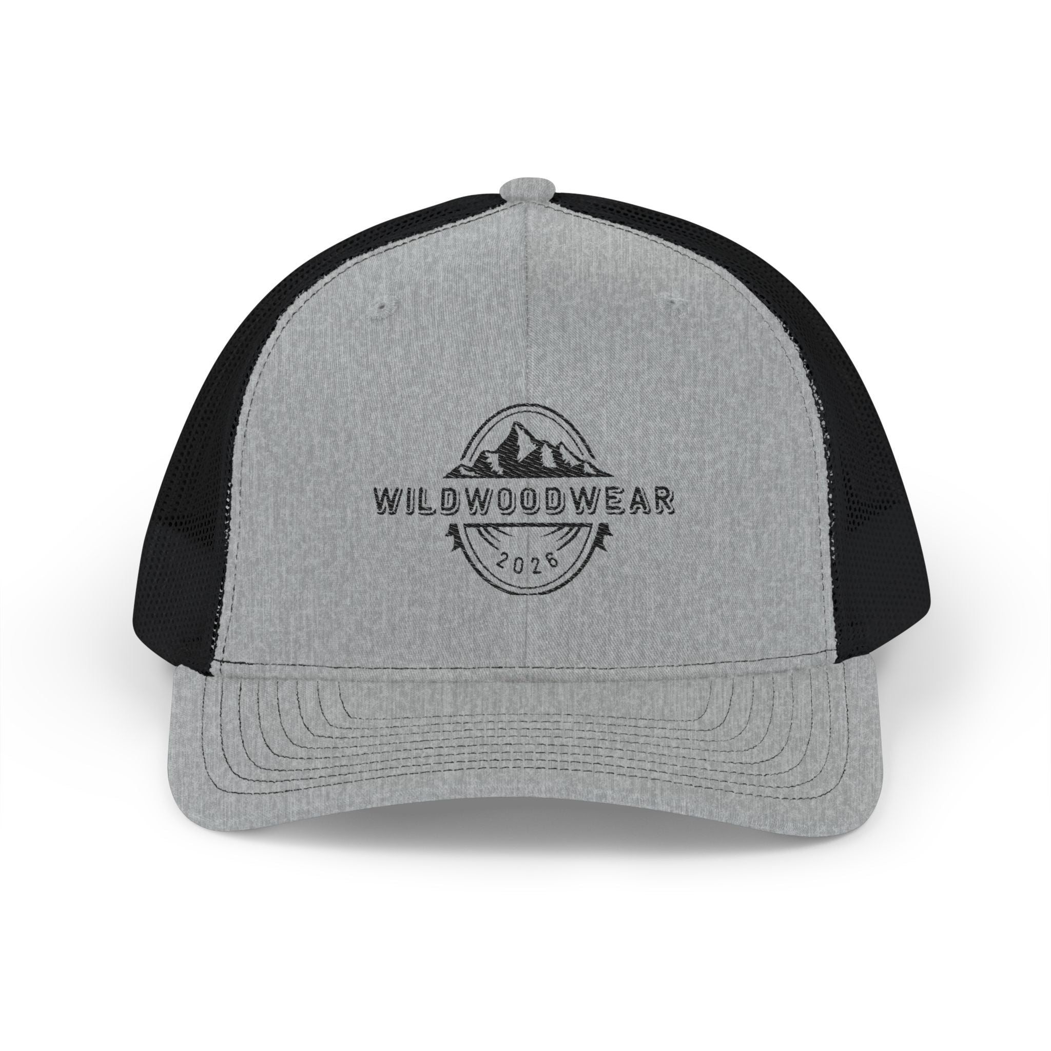 Embroidered Mountain Logo Snapback Trucker Cap
