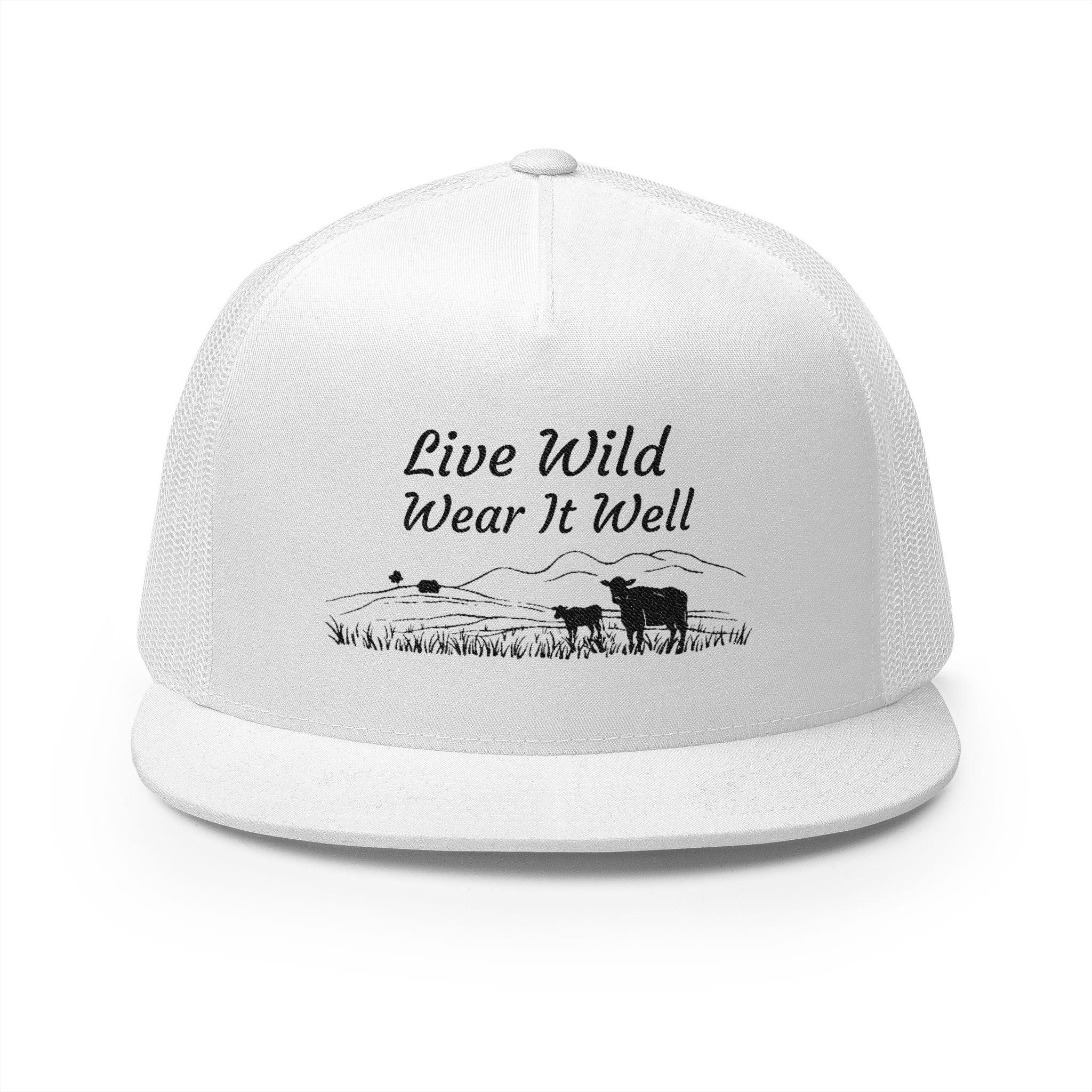"Live Wild, Wear It Well" Embroidered Bear Mesh Hat