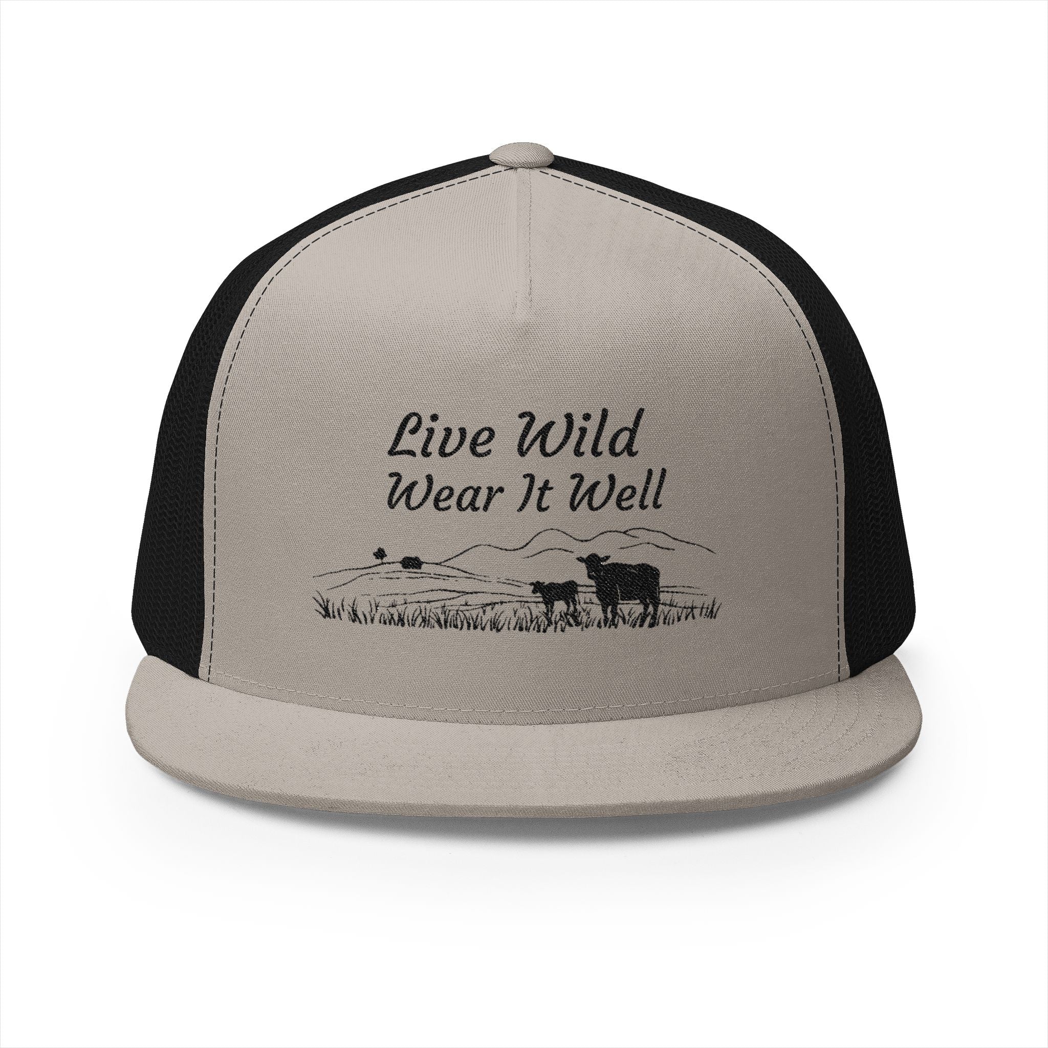 "Live Wild, Wear It Well" Embroidered Bear Mesh Hat