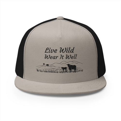 "Live Wild, Wear It Well" Embroidered Bear Mesh Hat